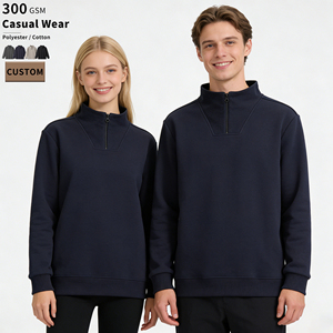 Sudaderas con Cuello Alto y Cierre de Cremallera de 300 GSM para Hombre, OEM ODM, Logotipo Personalizado, Tops de Golf Elegantes y Esenciales, Fabricante Directo de Fábrica - Product Image 1