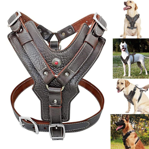 Arnés de Cuero Genuino <span class=keywords><strong>para</strong></span> Perros Medianos y Grandes, <span class=keywords><strong>Chaleco</strong></span> Resistente Antitirones <span class=keywords><strong>para</strong></span> Pastor Alemán, Malamuti, Dóberman - Product Image 3