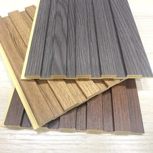 공장 가격 인테리어 벽 클래딩 방수 난연 WPC 아트 루버 배경 럭셔리 디자인 플루트 슬레이트 패널 - Product Image 1