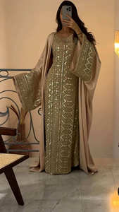 Elegante Set di Abiti per l'Eid al-Fitr, Lussuoso Completo Ricamato con Gonne Interne ed Esterne, <span class=keywords><strong>Abbigliamento</strong></span> Elegante per Donne Musulmane, Set Abaya - Product Image 5