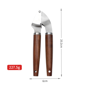 Wholesale Garlic <b>Press</b> Crusher and Mincer Kitchen Garlic <b>Press</b> Mincer Chopper With Wooden Handle - Product Image 3