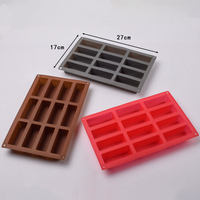 Moule en silicone pour barres granola, 12 cavités rectangulaires, pour chocolat et bonbons, plaque de cuisson antiadhésive pour la fabrication de barres protéinées et de barres céréalières