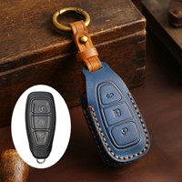 Housse de protection pour clé de voiture en cuir véritable pour Ford Focus Mondeo Mondeo Zhisheng Kuga, protège-clé télécommande, coque de clé auto