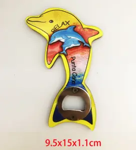 Новый дизайн, открывалка для дельфинов из МДФ с магнитом, сувенирные подарки для пляжных поделок