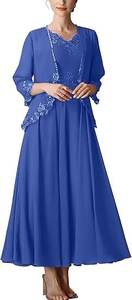 فساتين سهرة رسمية أنيقة بتطريزات وقصة A-Line لأم العروس - Product Image 4