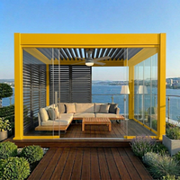 Pavillon bioclimatique en aluminium écologique pour jardin, avec design de pergola imperméable, idéal pour l'aménagement de jardin et de bord de piscine