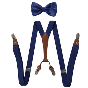 <span class=keywords><strong>Tirantes</strong></span> Unisex <span class=keywords><strong>con</strong></span> Diseño en Y y 4 Clips, <span class=keywords><strong>con</strong></span> Corbata de Moño de Satén a Juego, Cinturón de <span class=keywords><strong>Tirantes</strong></span> Elástico de 2.5 cm, Accesorio Formal <span class=keywords><strong>para</strong></span> Bodas - Product Image 3