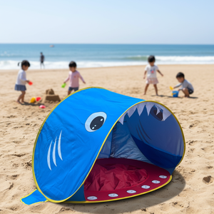Tente de plage en polyester pour enfants avec protection solaire <span class=keywords><strong>marine</strong></span>, auvent détachable, piscine de jeu aquatique, motif sœur requin, pour bébé, extérieur - Product Image 6
