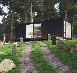 Platina Modern Design Luxe Stalen Prefab Tiny House Modulair Prefab Glazen Huis