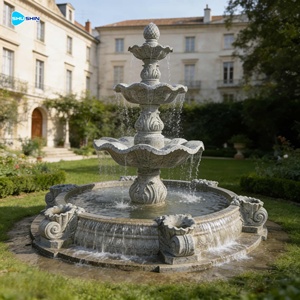 Grande <span class=keywords><strong>Fontana</strong></span> da Giardino per Esterni in Stile Europeo a 3 Livelli in Marmo Bianco Naturale - Product Image 2