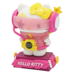 Figurine de collection néon <span class=keywords><strong>Cyberpunk</strong></span> Techwear DJ Kitty rose et jaune 100-120mm pour capsules Gashapon, jouet surprise pour cadeaux - Product Image 3