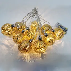 Battery Operated Kerst Bal Bubble Shape String Light Set Van 10 Vintage Kwik Glas Snuisterij Slingers Kerst Decoratie