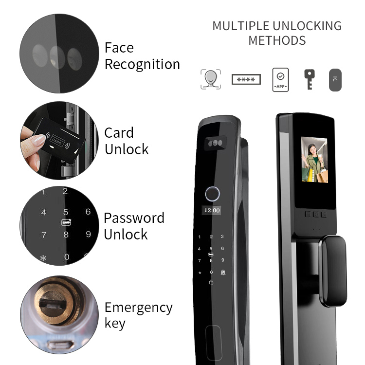Factory Price 3D Face Recognition Biometric Fingerprint Smart Door Lock Wishome Wifi Digital Locks · image 4