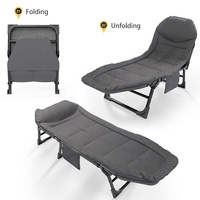 Lit de camp pliable en métal réglable pour adultes, pour l'extérieur, à vendre