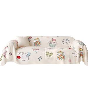 Funda de Sofá con Diseño de Osito, Cobertura Total, Antideslizante, Modular, Blanca con Patrones Coloridos, Tela de Lino, Nuevo Estilo 2024 - Product Image 3