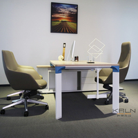 Bureau de direction en forme de L moderne en MDF peint, mobilier de bureau pour chef d'entreprise, PDG, directeur, certifié CE, montage facile et durable