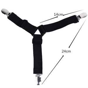 4PC tam giác Quilt Fixer kim loại Clip có thể điều chỉnh đàn hồi sofa đệm Quilt giường thực tế chống trượt an toàn tấm dây đai - Product Image 5