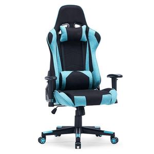 Silla <span class=keywords><strong>Gamer</strong></span> Moderna de Oficina para PC, Económica y de Alta Calidad, en Tela PU Azul, con Reposapiés y Reposabrazos 2D con Función de Masaje - Product Image 2