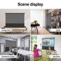 Écran de projection motorisé au sol de 150 pouces, écran ALR à grille noire anti-lumière pour projecteur laser UST 4K/8K, home cinéma