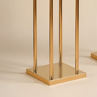 Support à fleurs de mariage en métal doré, piédestal géométrique, centre de table carré pour la décoration d'événements et de fêtes