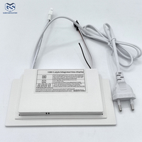 Espejo LED Inteligente de 12V 12W con Interruptor Táctil, Fuente de Alimentación Integrada, Pantalla de Hora y Temperatura, Sensor Antivaho para Espejo de Baño