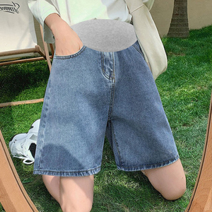 Shorts en jean pour femmes enceintes <span class=keywords><strong>ceinture</strong></span> de taille réglable été <span class=keywords><strong>pantalon</strong></span> de ventre ample jean taille haute maternité pantalons décontractés - Product Image 5