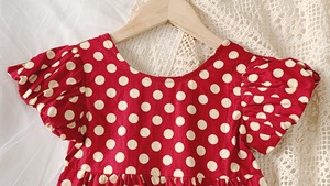 Vêtements pour tout-petits, robes pour filles, robe de demoiselle d'honneur pour bébé nouveau-né avec des pois de Chine - Product Image 4