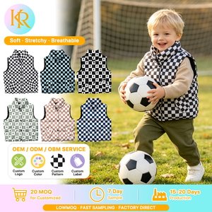 Gilet matelassé d'hiver KERUI pour enfants, veste utilitaire brodée de haute qualité pour filles, gilet <span class=keywords><strong>sans</strong></span> manches en duvet à motif damier pour garçons - Product Image 1