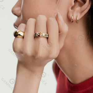 Đá Quý 2026 Mới Hợp Thời Trang Chất Lượng Cao Vàng Vermeil Thủ Công 925 Trang Sức Bạc Birthstone Xếp Chồng Nhẫn - Product Image 4