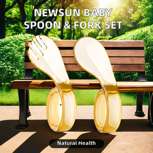 Newsun mignon PPSU Silicone cuillère et fourchette ensemble de qualité alimentaire bébé alimentation formation options de gros disponibles - Product Image 3