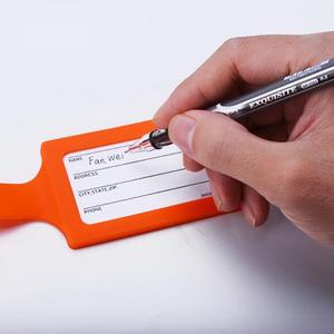 Vente directe d'usine, étiquette de bagage en silicone de qualité alimentaire, film protecteur transparent en PVC intégré à l'avant, étiquette de bagage - Product Image 2