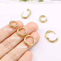 Pendientes de Aro Clicker de Acero Inoxidable 316L con Baño de Oro PVD al por Mayor, Joyería de Moda para Cartílago, Oreja y Septum