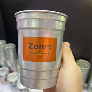 Custom di alta qualità usa e getta riciclabile 1-colore Logo stampato metallo anodizzazione in alluminio Freezer tazza di birra - Product Image 1