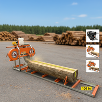 Scie à ruban horizontale de 18 pouces pour la coupe de bois, équipement de sciage portable à essence