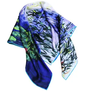 100% luxurious high-quality natural silk soft and comfortable touch painted scarf shawl