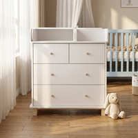 Meuble de chambre d'enfant prêt à être expédié, commode en bois avec 4 tiroirs, coffre de rangement, table à langer pour bébé avec tiroirs