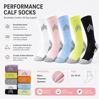 Chaussettes de course rembourrées pour adultes, antidérapantes, respirantes, chaussettes d'entraînement, chaussettes de sport professionnelles pour le cyclisme en plein air
