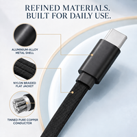 Câble de charge rapide USB C vers USB C 60W, magnétique, auto-organisant, plat, en nylon tressé, type C, pour ordinateur portable et téléphone