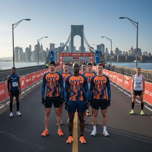 T-shirt de compression à manches longues Primemion, coupe ajustée, en Spandex/Polyester, séchage rapide, anti-UV, design orange marine, personnalisation OEM ODM - Product Image 1