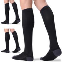 Chaussettes de compression respirantes mi-hautes pour femmes et hommes, idéales pour la course, les voyages et l'hiver, en polyamide/nylon tricoté, avec revers personnalisable