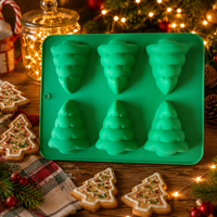 Moule en silicone pour mini sapin de Noël 6 tasses