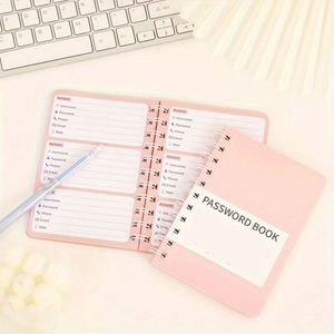 Mini Libreta de Direcciones Promocional A3 de Cuero con Espiral, 80 Hojas con Acabado Brillante, Planificador de Inicio de Sesión de Cuentas de Internet y Contraseñas - Product Image 2