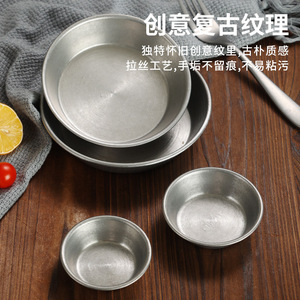 Vintage 304 Stainless Steel Condiment Dishes Round Solid Color Dipping <b>Sauce</b> Dish Party Hotel Meals - Product Image 1