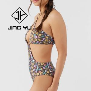 Traje de Baño de Diseñador de Lujo, Estampado a Doble Cara, con Recortes, Traje de Baño de una Pieza, Poliéster Reciclado - Product Image 2