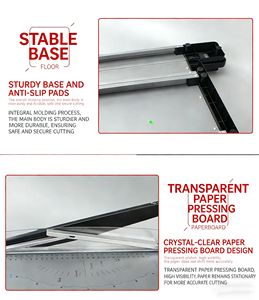 Machine à découper le papier A4 professionnelle de bureau, coupe-papier manuel pour la découpe de photos, d'étiquettes et de documents - Product Image 5