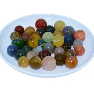 Wholesale 10-15/15-20mm Agate Gemstone Ball None Hole Buddhism Home Decoration in Feng Shui Style Semi-Precious Stone Polished
