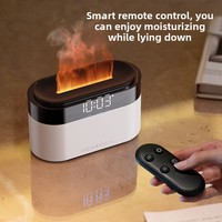 Nouvelle machine d'aromathérapie à flamme colorée simulée, lumière d'ambiance, humidificateur silencieux avec horloge pour chambre à coucher
