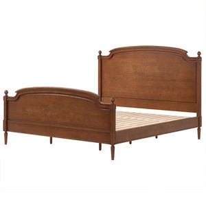 Lit double king/queen moderne de luxe réglable en bois massif acajou, panneau en contreplaqué non pliable, design élégant et contemporain pour la maison - Product Image 5
