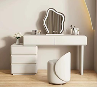 Chambre à coucher moderne européenne modulaire en bois massif, réglable, écologique, multifonctionnelle, avec 5 tiroirs et miroir éclairé, directement de l'usine