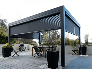 Pergola de jardin électrique <span class=keywords><strong>6x3</strong></span> avec toit à lames motorisé en aluminium, gazebo extérieur en aluminium - Product Image 6